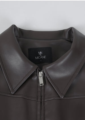 Classy Leather Skirt Brown