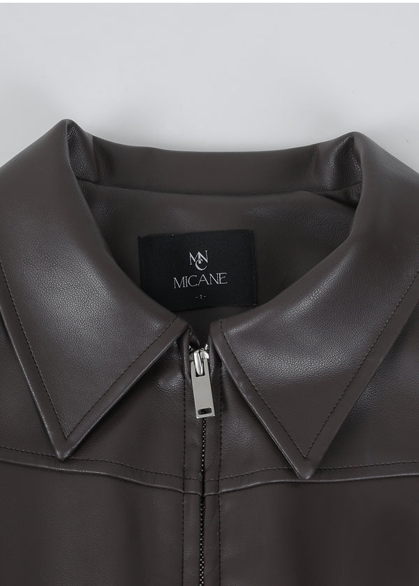 Classy Leather Skirt Brown