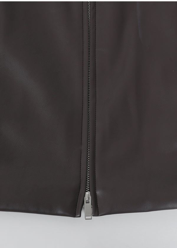 Classy Leather Skirt Brown