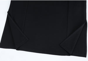 簡約棉質開衩長裙