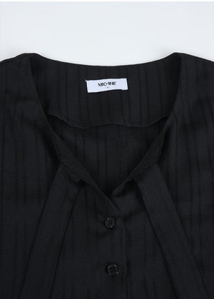 Elysian Stripe Tie Blouse-Skirt Set Up