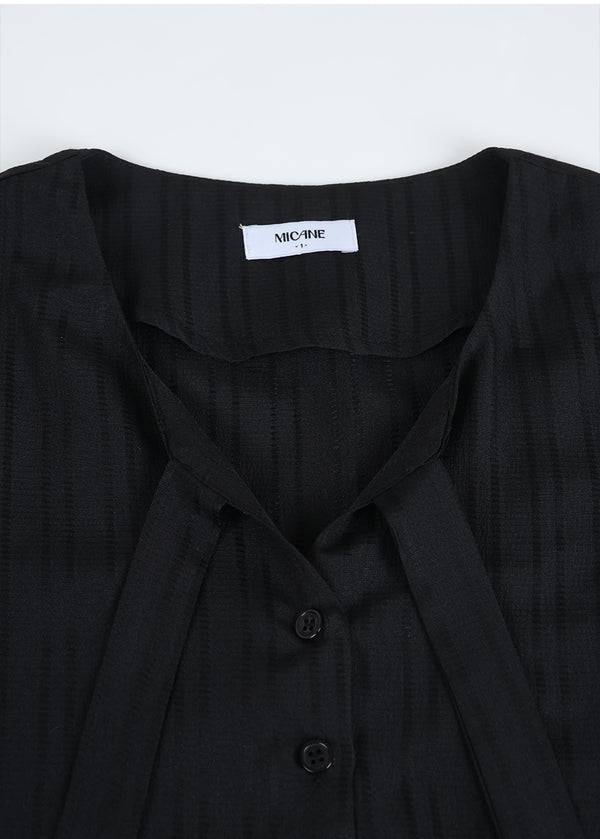 Elysian Stripe Tie Blouse-Skirt Set Up
