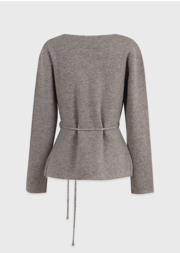 Even Wool V-Neck Strap Cardigan