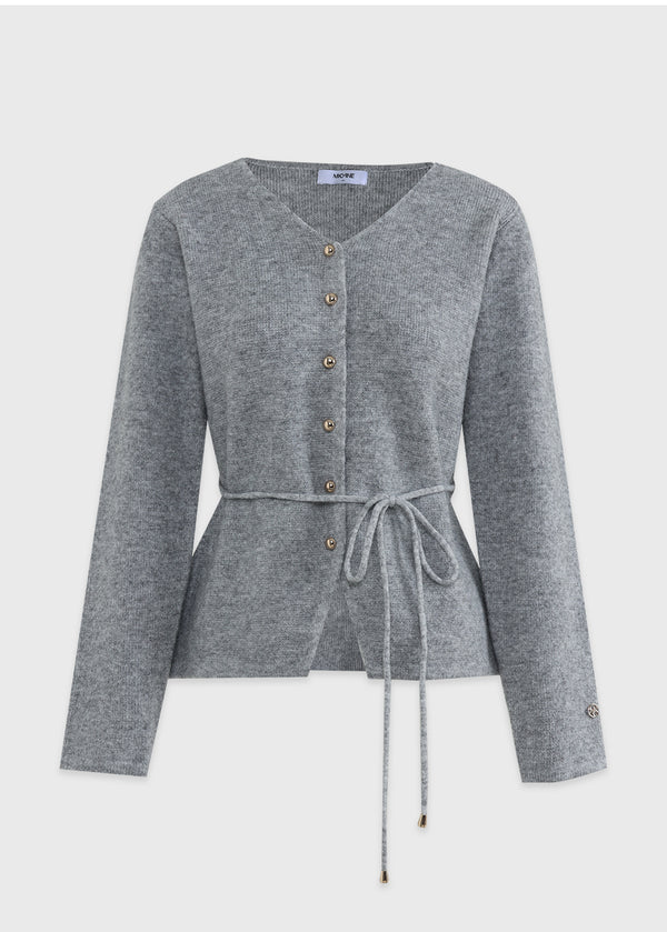 Even Wool V-Neck Strap Cardigan