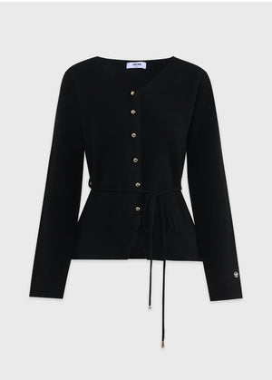 Even Wool V-Neck Strap Cardigan