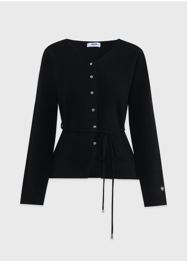 Even Wool V-Neck Strap Cardigan