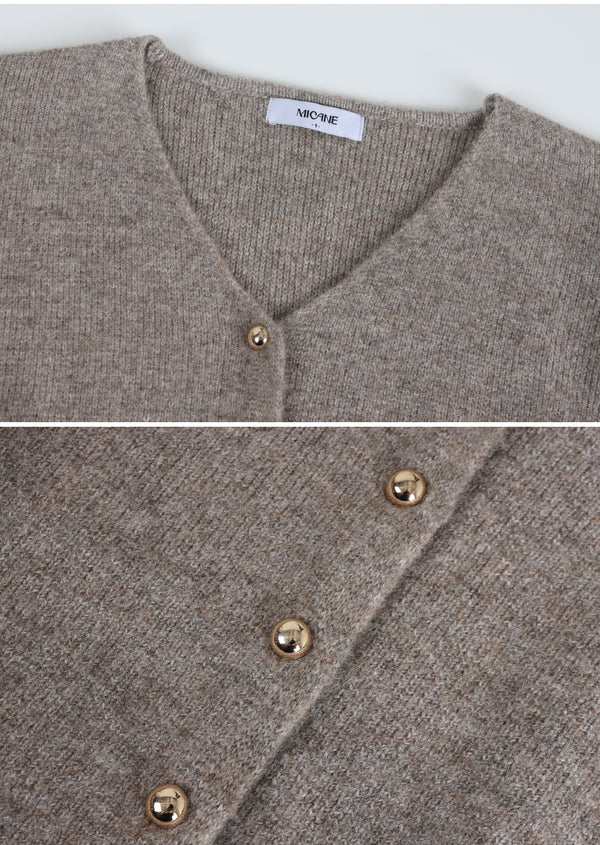 Even Wool V-Neck Strap Cardigan