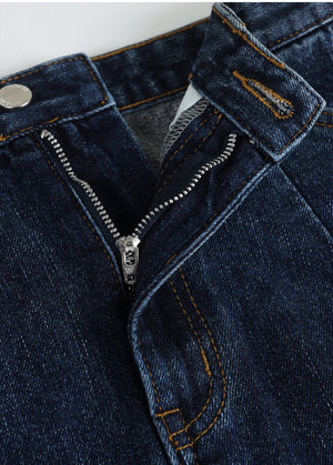 Finly Fringe Denim Long Skirt