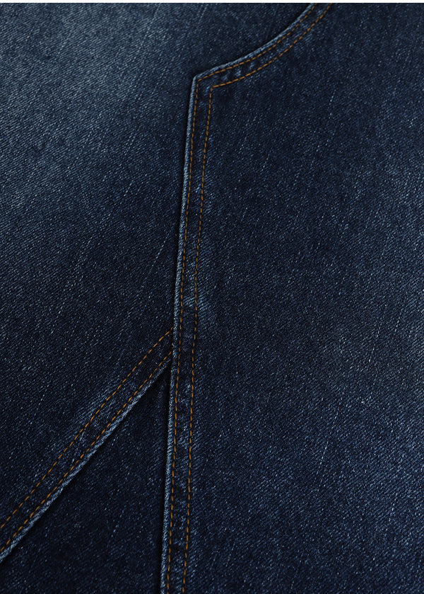 Finly Fringe Denim Long Skirt