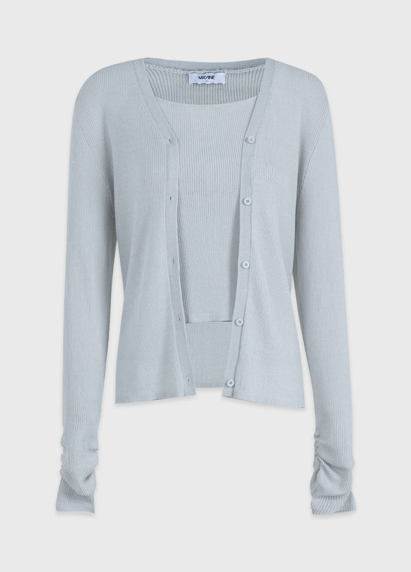 Finn V-Neck Cardigan-Sleeveless Set