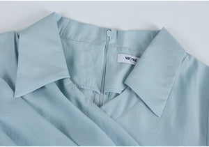 Florescence Flat-Collar Wrap Blouse