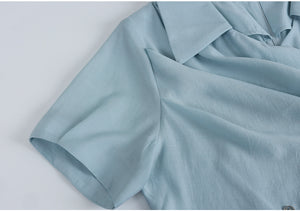 Florescence Flat-Collar Wrap Blouse