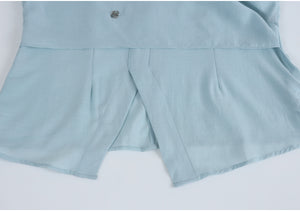 Florescence Flat-Collar Wrap Blouse