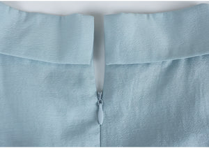 Florescence Flat-Collar Wrap Blouse