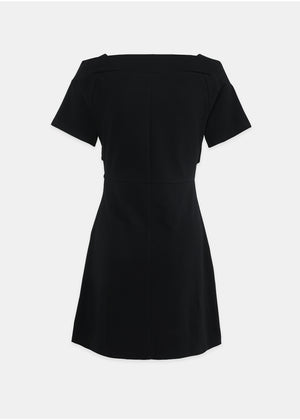 花朵露肩迷你連身裙