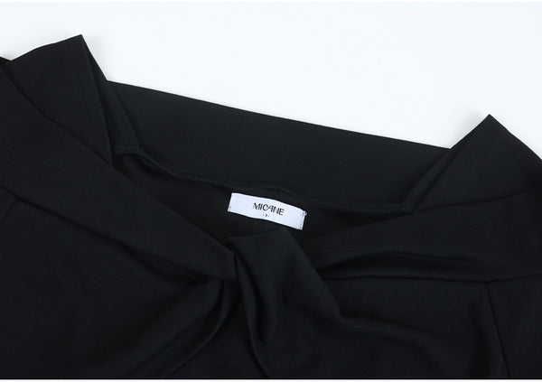 花朵露肩迷你連身裙