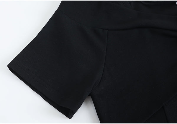 花朵露肩迷你連身裙