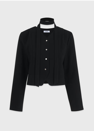 Glenn Pintuck Tie Blouse
