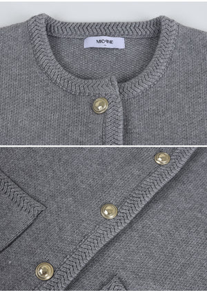 Halse Round Knit Cardigan