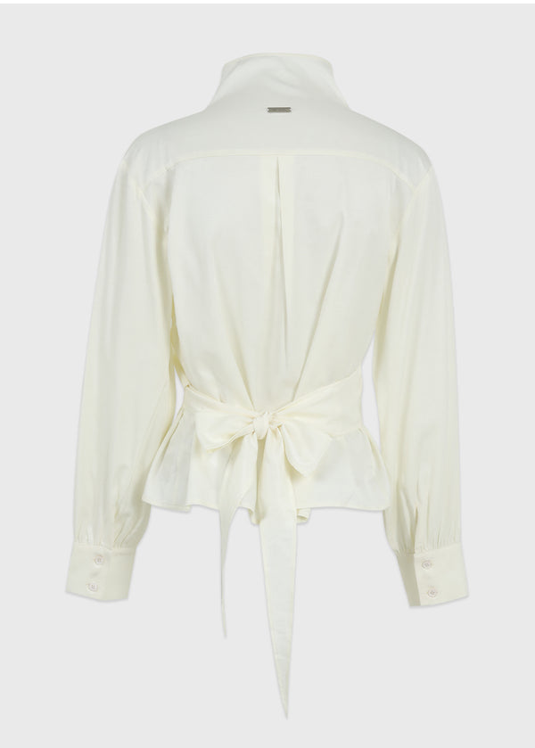 Hana High Neck Wrap Blouse