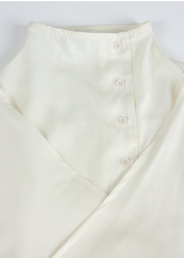 Hana High Neck Wrap Blouse