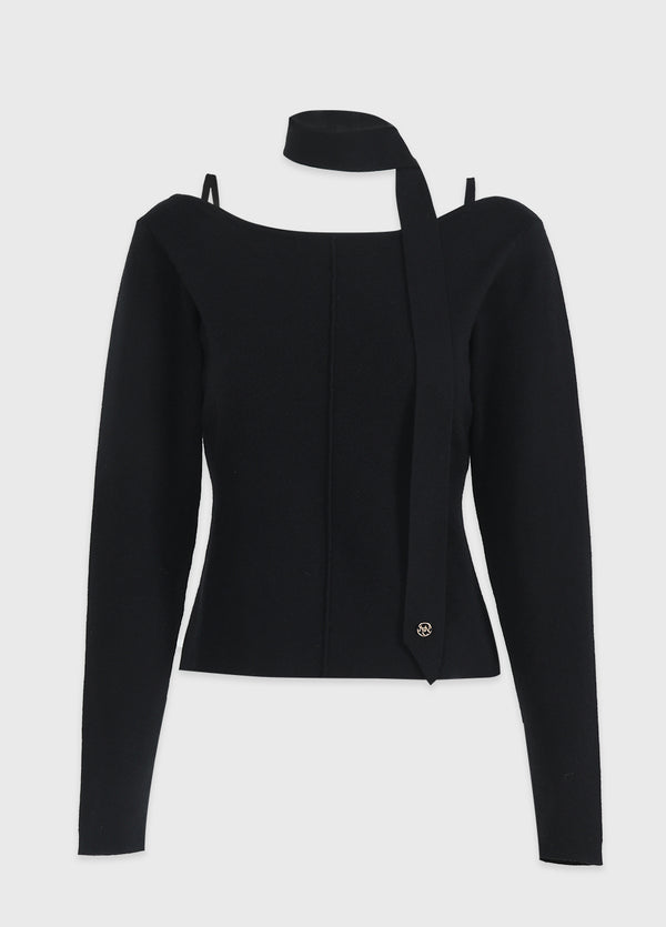 Harmonious Tie Set Slit Knit Ivory