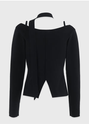 Harmonious Tie Set Slit Knit Ivory