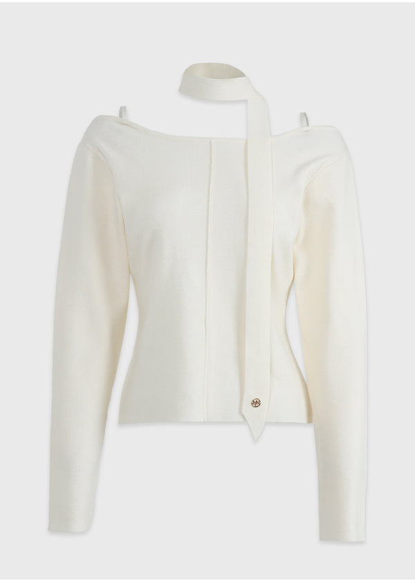 Harmonious Tie Set Slit Knit Ivory