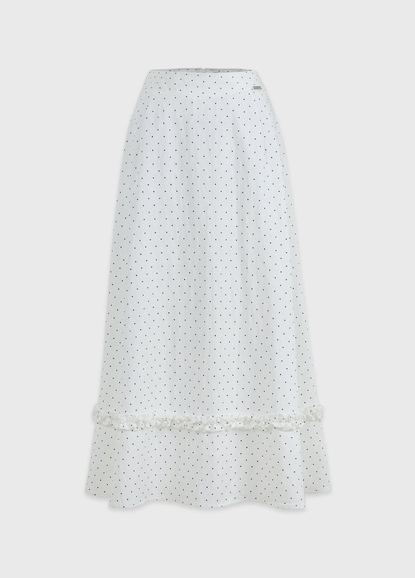 Inra Dot Frill Flare Skirt
