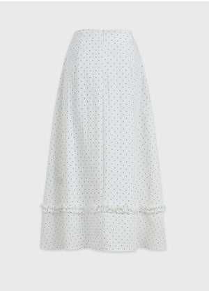 Inra Dot Frill Flare Skirt