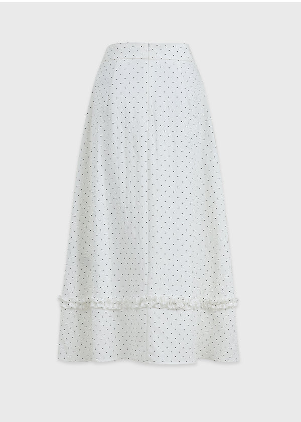 Inra Dot Frill Flare Skirt