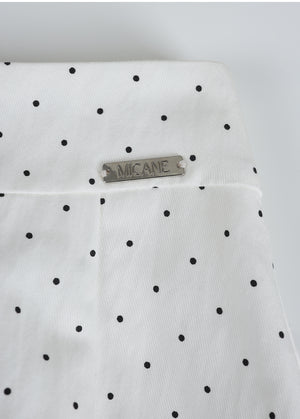 Inra Dot Frill Flare Skirt