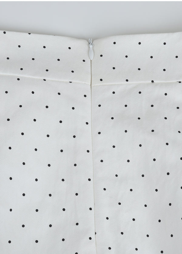 Inra Dot Frill Flare Skirt