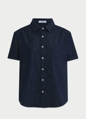 Intriguing M-Point Half Denim Shirt