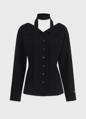 Isola Strap Open Collar Blouse