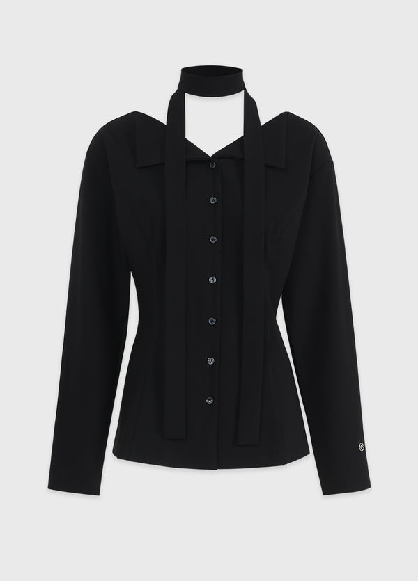 Isola Strap Open Collar Blouse