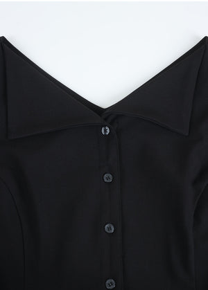 Isola Strap Open Collar Blouse