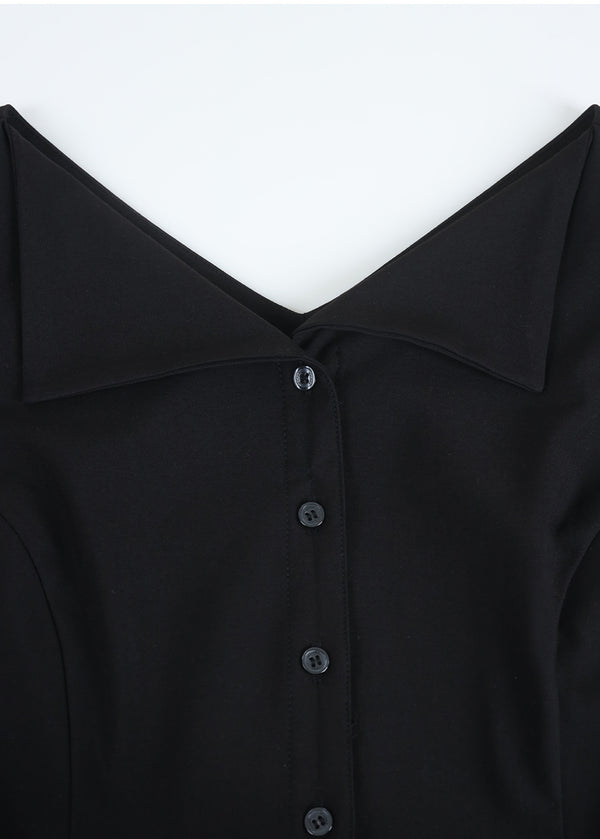 Isola Strap Open Collar Blouse