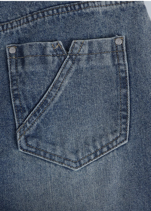 Ixra Brush Washing Wide Denim Pants