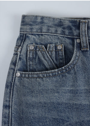 Ixra Brush Washing Wide Denim Pants