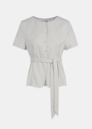 Joanna Tie Short-Sleeve Blouse