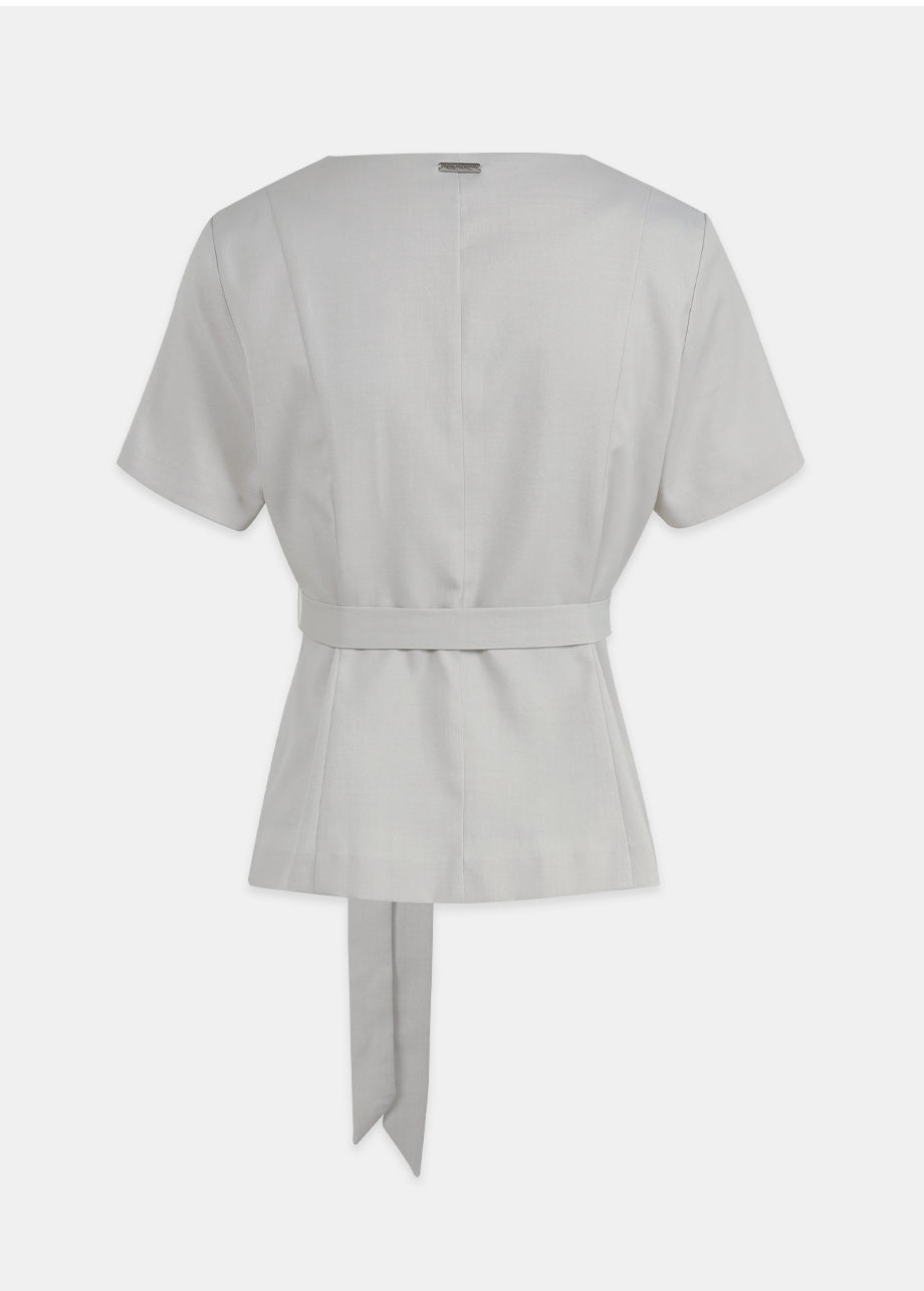 Joanna Tie Short-Sleeve Blouse