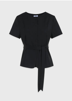 Joanna Tie Short-Sleeve Blouse