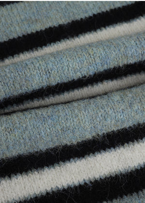 Kaia Stripe Hairy Wool Cardigan