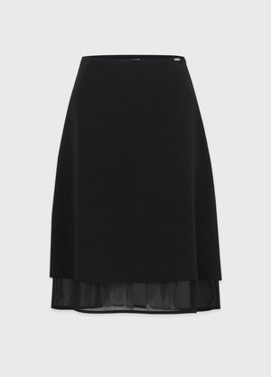 Laya Flower Jacquard Layered Mide Skirt