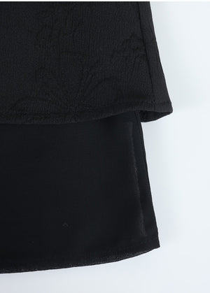 Laya Flower Jacquard Layered Mide Skirt