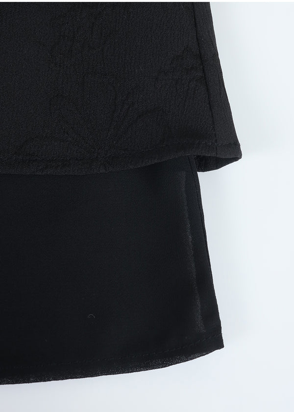 Laya Flower Jacquard Layered Mide Skirt