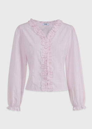 Lepida Ruffle Striped Blouse