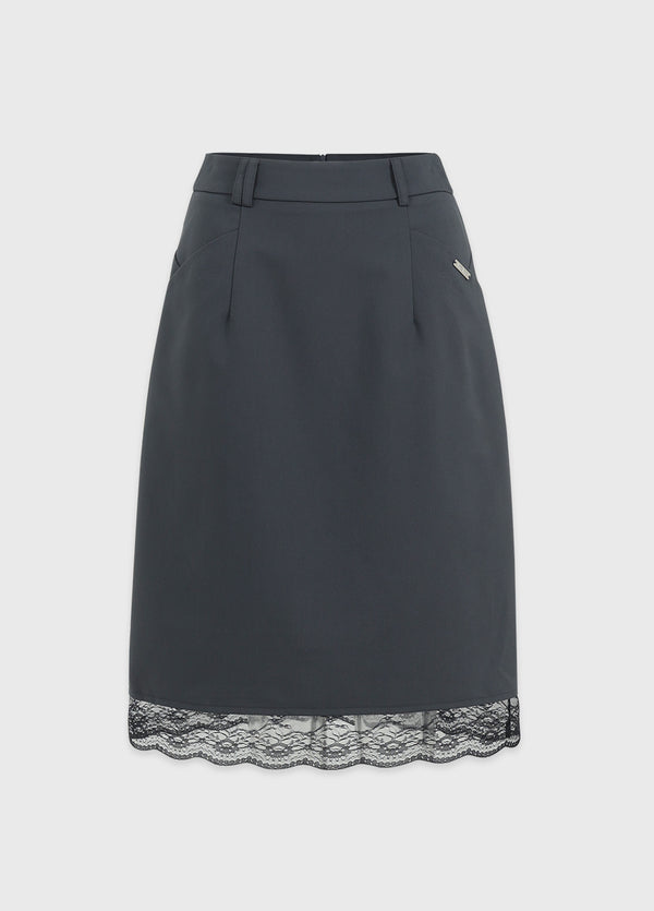 Livia Lace Trimming Midi Skirt