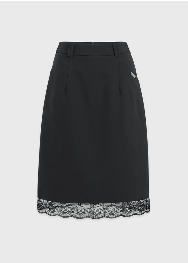 Livia Lace Trimming Midi Skirt